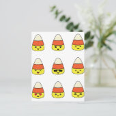 Funny Candy Corn Emoji Briefkaart (Staand voorkant)