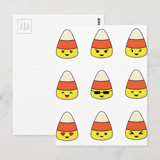 Funny Candy Corn Emoji Briefkaart (Voorkant / Achterkant)
