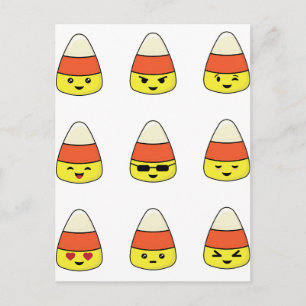 Funny Candy Corn Emoji Briefkaart