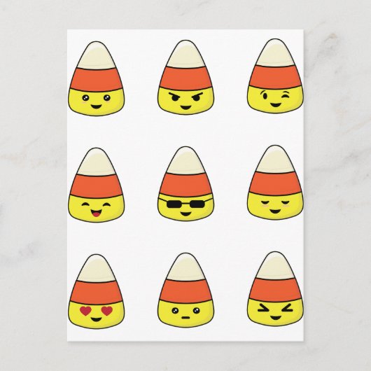 Funny Candy Corn Emoji Briefkaart (Voorkant)