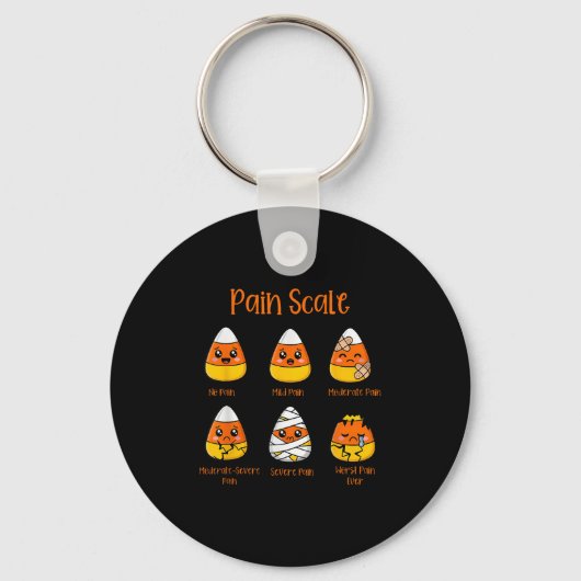 Funny Candy Corn Pain Scale Halloween For Medical Sleutelhanger (Voorkant)