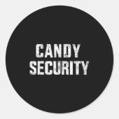 Funny Candy Security Lazy Halloween Costume  Ronde Sticker (Voorkant)