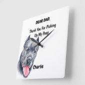 Funny Cane Corso Waterverf Canine Art  Vierkante Klok (Hoek)