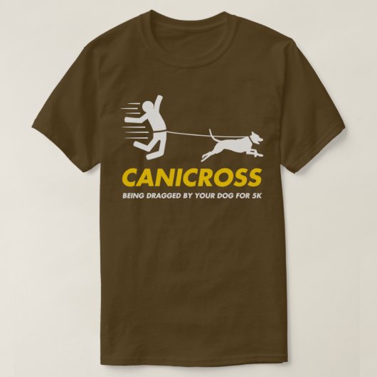 Funny Canicross getekend door je hond met Joke T-shirt (Design voorkant)