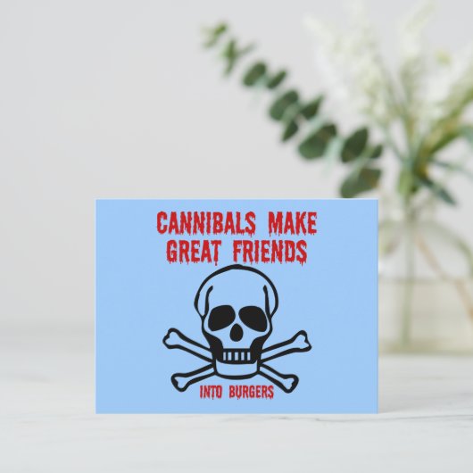 Funny cannibals briefkaart (Staand voorkant)