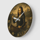 Funny Canoeing Mona Lisa Paddling Lover Gift Grote Klok (Hoek)