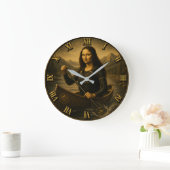 Funny Canoeing Mona Lisa Paddling Lover Gift Grote Klok (Huis)