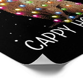 Funny Cappy Holidays Cute Capypara Christmas Light Poster (Hoek)