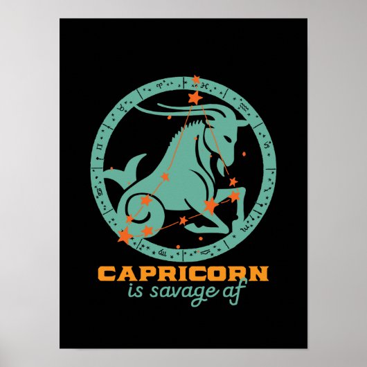Funny Capricorn Zodiac Star Astrology Birthday Poster (Voorkant)
