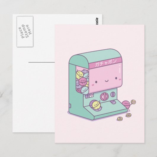 Funny Capsule Speelgoed Escape Japan Doodle Briefk Briefkaart (Voorkant / Achterkant)