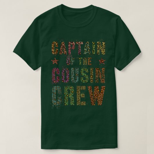 Funny CAPTAIN OF THE COUSIN CREW Lopard Print Gra T-shirt (Design voorkant)