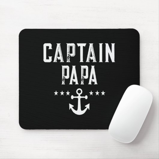 Funny Captain Papa Anchor Design  Muismat (Met muis)