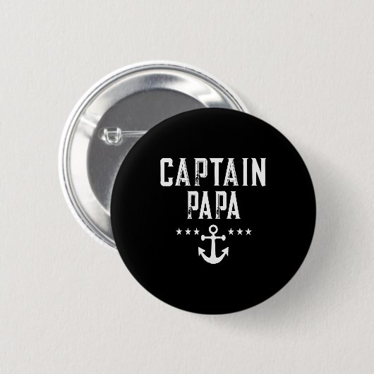 Funny Captain Papa Anchor Design Ronde Button 5,7 Cm (Voorkant /achterkant)