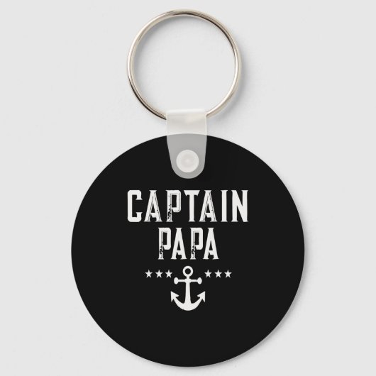 Funny Captain Papa Anchor Design Sleutelhanger (Voorkant)