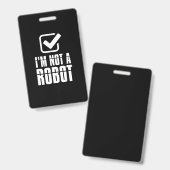 Funny Captcha Robotics is geen robot Funny Gift Badge (Voor- en achterkant)