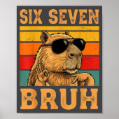 Funny Capybara 67 Meme Six Seven Bruh Boys Teens K Poster (Voorkant)