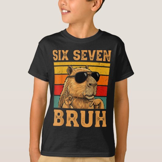 Funny Capybara 67 Meme Six Seven Bruh Boys Teens K T-shirt (Voorkant)