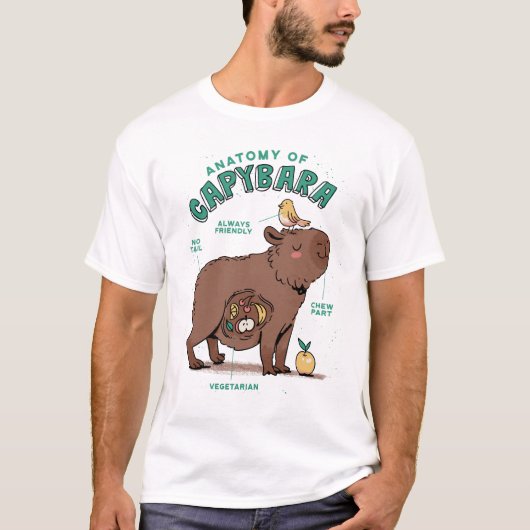 Funny Capybara Anatomy T-shirt (Voorkant)