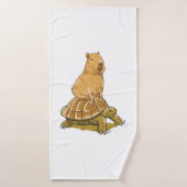 Funny Capybara Animal Turtle Cute Capybara Badhanddoek (Badhanddoek)