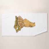 Funny Capybara Animal Turtle Cute Capybara Badhanddoek (Badhanddoek)