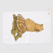 Funny Capybara Animal Turtle Cute Capybara Golfhanddoek (Horizontaal)