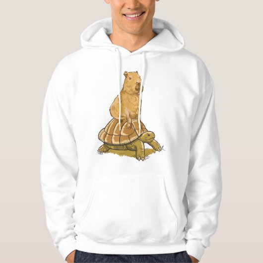 Funny Capybara Animal Turtle Cute Capybara Hoodie (Voorkant)