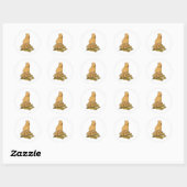 Funny Capybara Animal Turtle Cute Capybara Ronde Sticker (Vel)