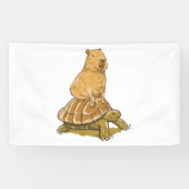Funny Capybara Animal Turtle Cute Capybara Spandoek (Horizontaal)