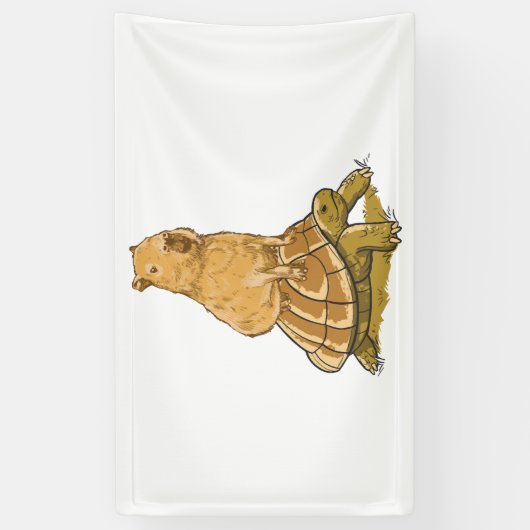 Funny Capybara Animal Turtle Cute Capybara Spandoek (Verticaal)