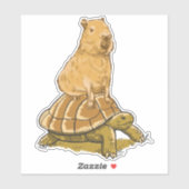 Funny Capybara Animal Turtle Cute Capybara Sticker (Vel)