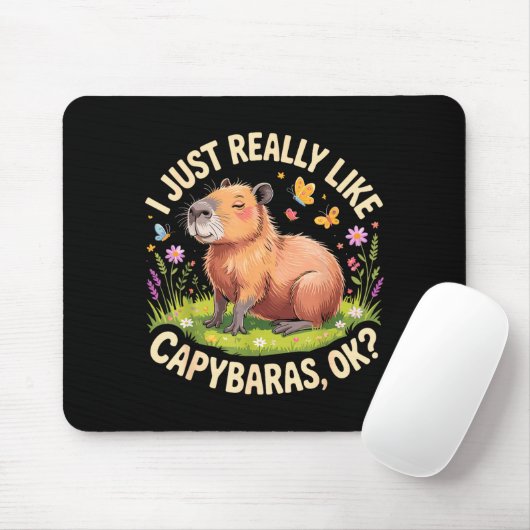 Funny Capybara Art For Men Women Kids Capy Rodent Muismat (Met muis)