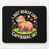Funny Capybara Art For Men Women Kids Capy Rodent Muismat (Voorkant)