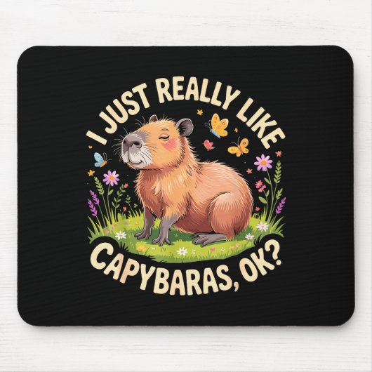 Funny Capybara Art For Men Women Kids Capy Rodent  Muismat (Voorkant)