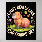 Funny Capybara Art For Men Women Kids Capy Rodent  Poster (Voorkant)