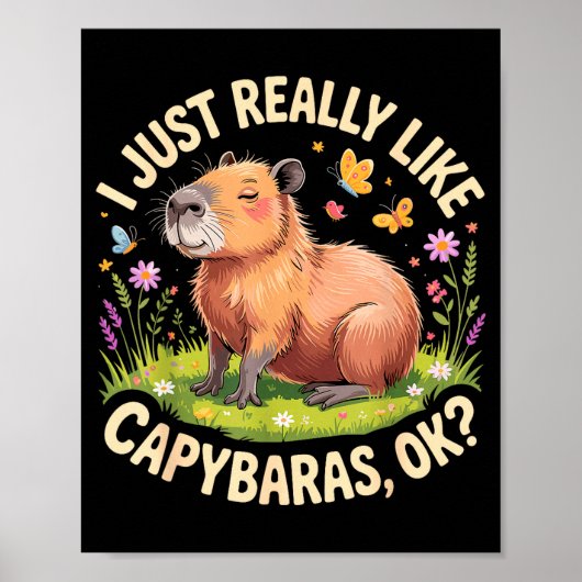 Funny Capybara Art For Men Women Kids Capy Rodent  Poster (Voorkant)