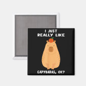 Funny Capybara Art For Men Women Kids Rodent Capyb Magneet (Voorkant / Achterkant)