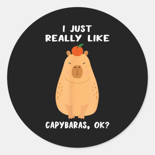 Funny Capybara Art For Men Women Kids Rodent Capyb Ronde Sticker (Voorkant)
