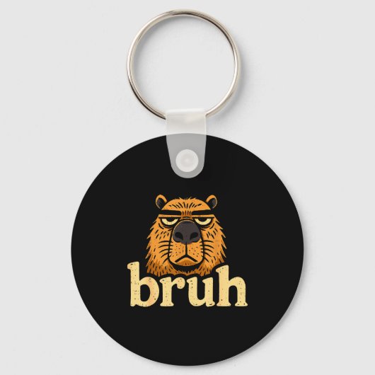 Funny Capybara Bruh Sarcastic Animal Meme Boys Tee Sleutelhanger (Voorkant)