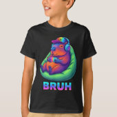 Funny Capybara Bruh Video Games Lovers T-shirt (Voorkant)
