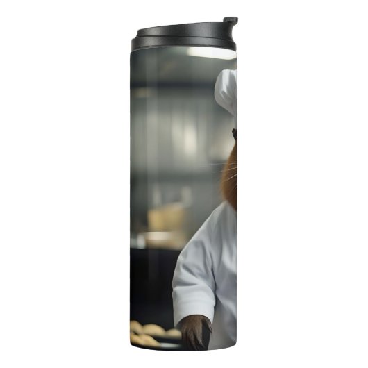 Funny Capybara Chef Thermosbeker (Gedraaid links)