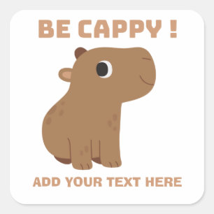 Funny Capybara Custom Vierkante Sticker