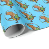 Funny Capybara Dancer Rhythmic Gymnast Cartoon Cadeaupapier (Rol Hoek)