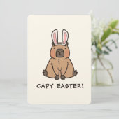Funny Capybara Easter Feestdagenkaart (Staand voorkant)