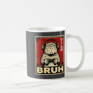 Funny Capybara Gamer Bruh Grafische T-shirt Heren Koffiemok