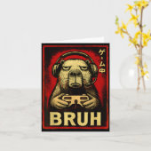 Funny Capybara Gamer Bruh Graphic Tee Men Boys Tee Kaart (Gele Bloem)