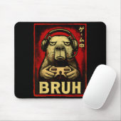 Funny Capybara Gamer Bruh Graphic Tee Men Boys Tee Muismat (Met muis)