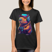 Funny Capybara Gamer Gaming Video Games Capybara  T-shirt (Voorkant)