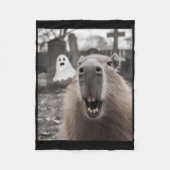 Funny Capybara Ghost Halloween Costume Capybara Ha Fleece Deken (Voorkant)