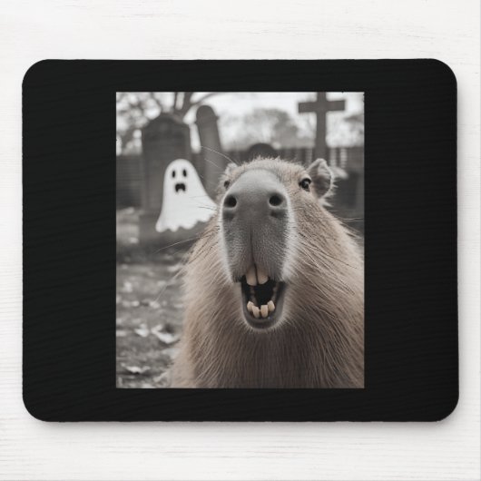 Funny Capybara Ghost Halloween Costume Capybara Ha Muismat (Voorkant)