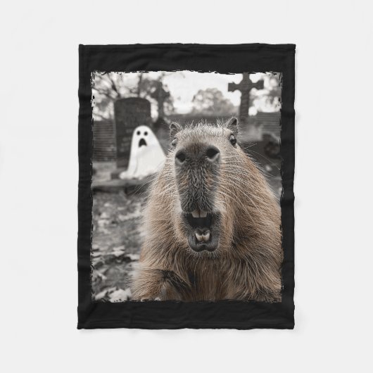 Funny Capybara Halloween Costume Fleece Deken (Voorkant)